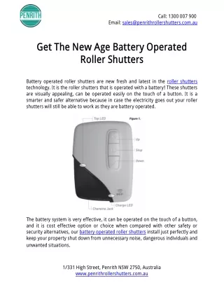 Get The New Age Battery Operated Roller Shutters