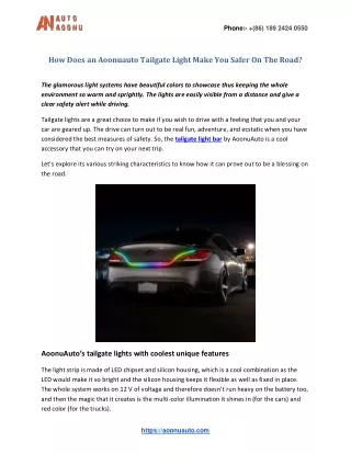 How Does an Aoonuauto Tailgate Light Make You Safer On The Road?