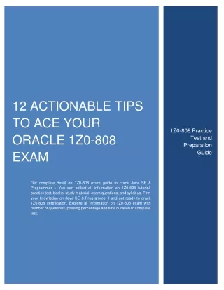 12 actionable tips to ace your oracle 1z0 808 exam