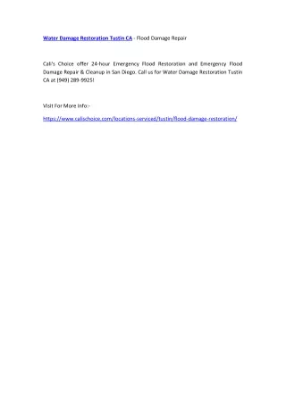 water damage restoration tustin ca flood damage