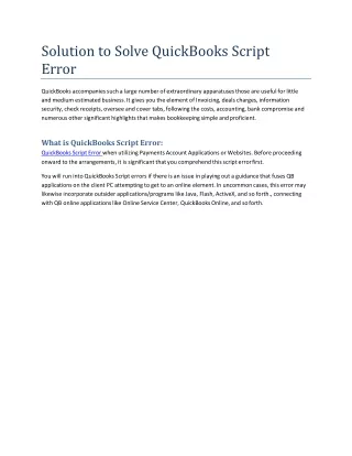 Solve QuickBooks Script Error