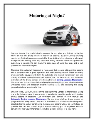 Motoring at Night?