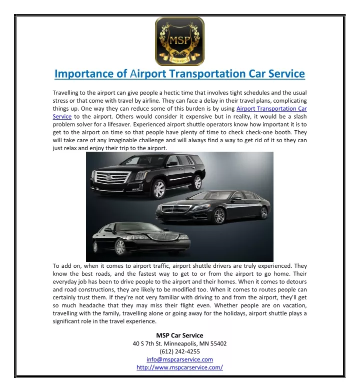 importance of a irport transportation car service