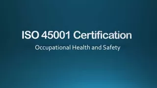 iso 45001 certification