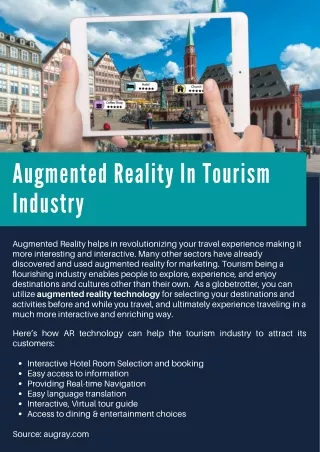 Augmented Reality In Tourism Industry