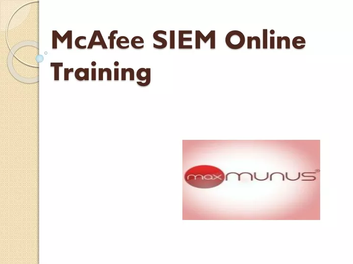 mcafee siem online training