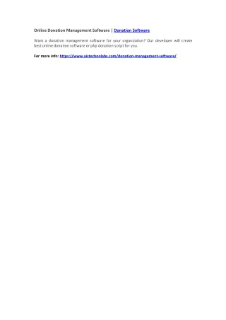 online donation management software donation
