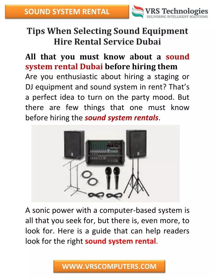 sound system rental