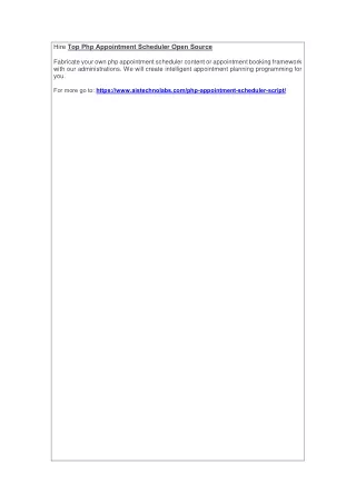 hire top php appointment scheduler open source