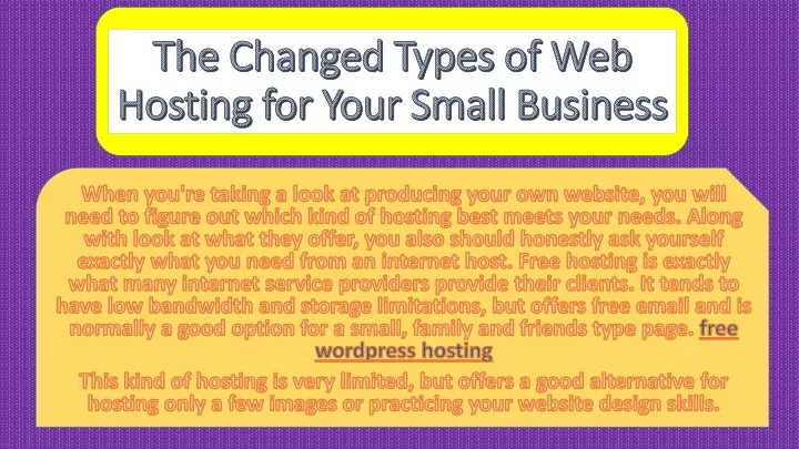 the changed types of web hosting for your small business