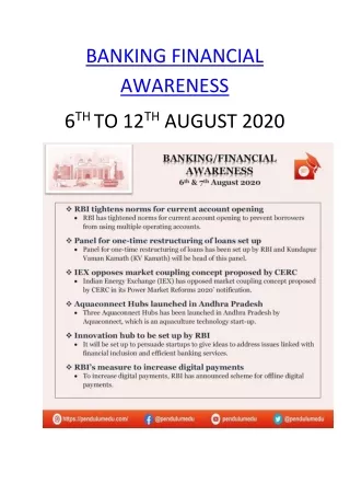 banking financial awareness