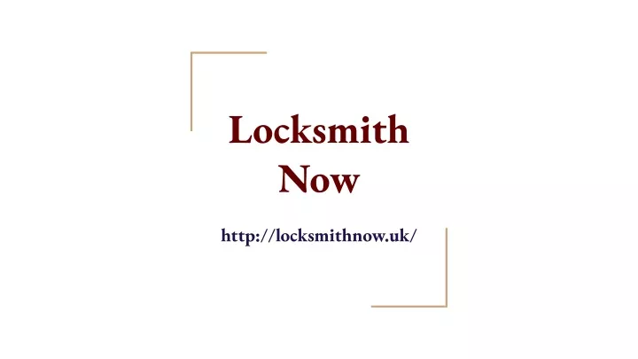 locksmith now