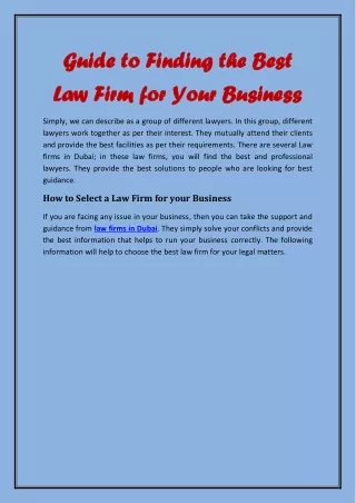 g guide to finding uide to finding the l law firm