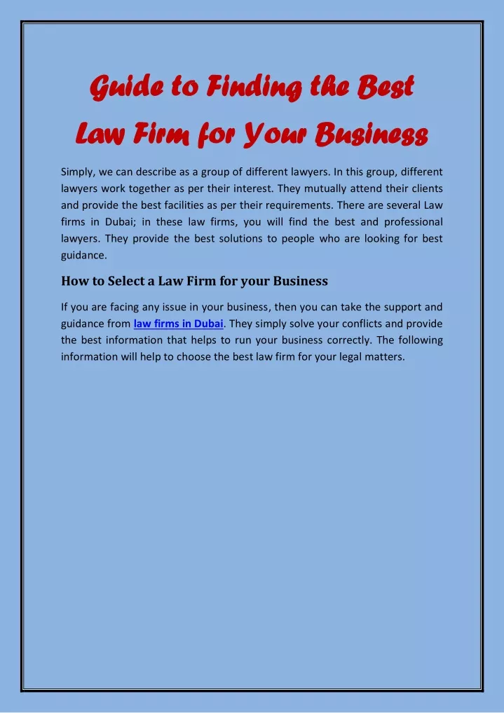g guide to finding uide to finding the l law firm