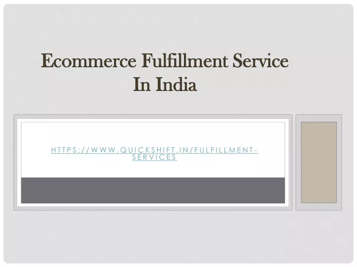 ecommerce fulfillment service in india