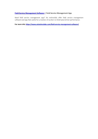 field service management software field service
