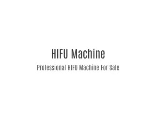 HIFU Machine