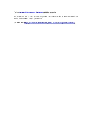 online course management software ais technolabs