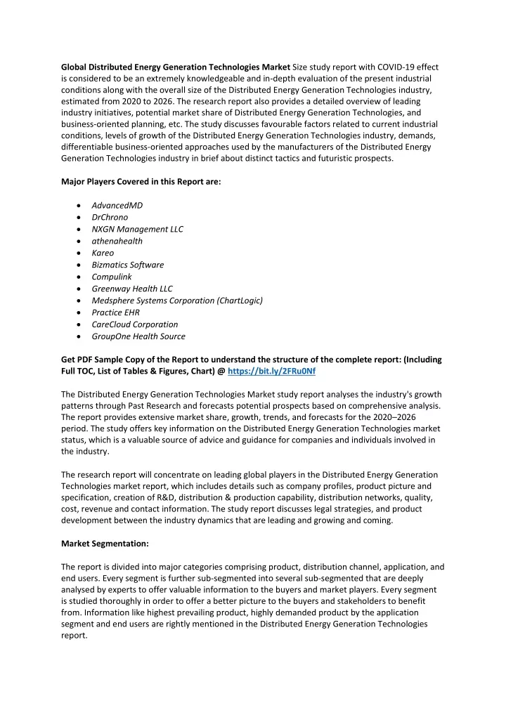 global distributed energy generation technologies