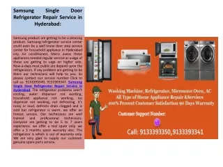 Samsung Single Door Refrigerator Repair Service in Hyderabad: