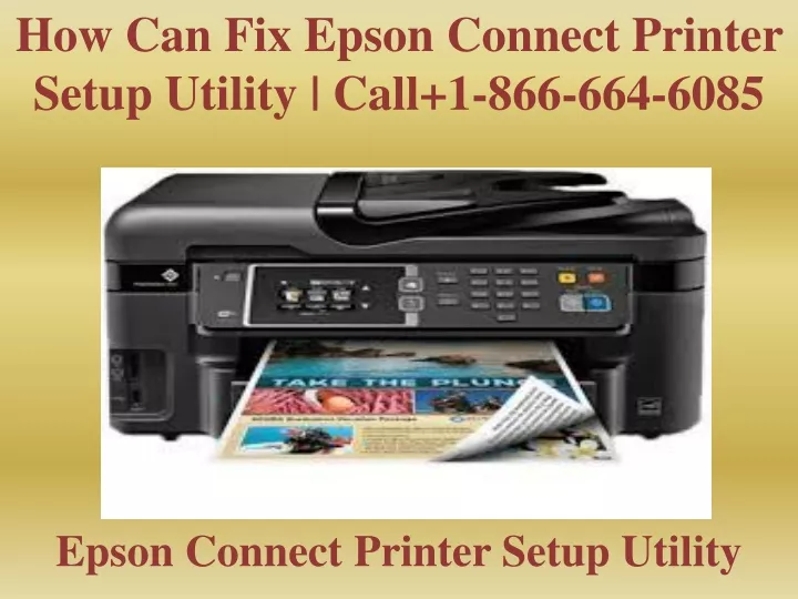 how can fix epson connect printer setup utility