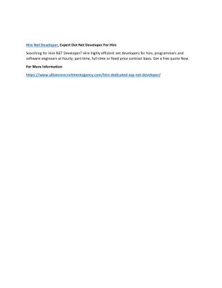 hire net developer expert dot net developer