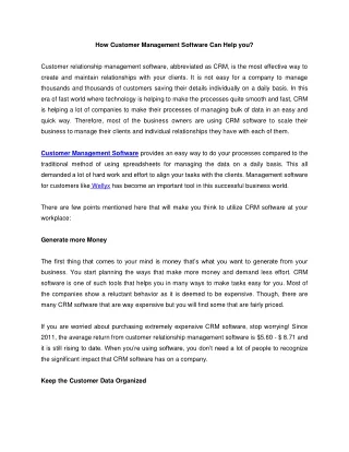 how customer management software can help you