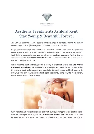 Aesthetic Treatments Ashford Kent: Stay Young & Beautiful Forever
