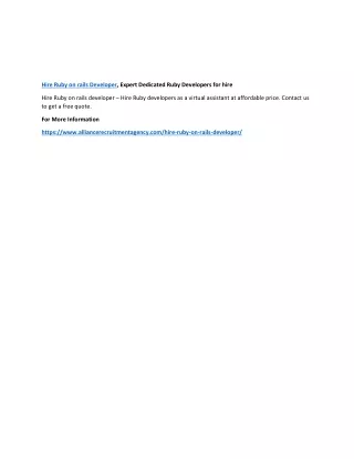 hire ruby on rails developer expert dedicated