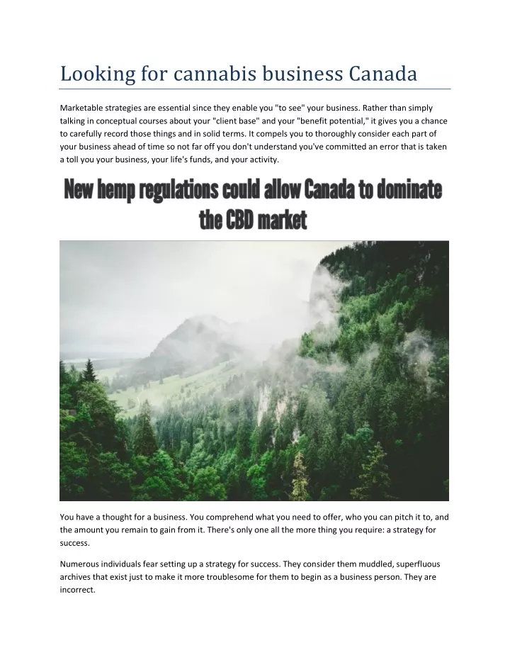 looking for cannabis business canada