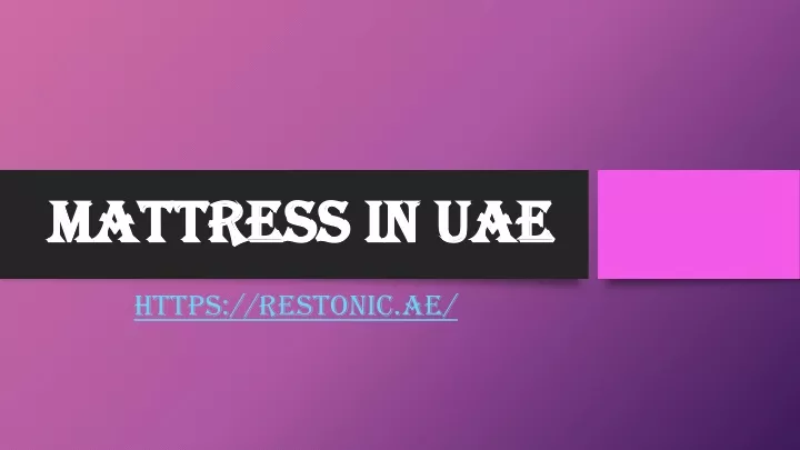 mattress in uae