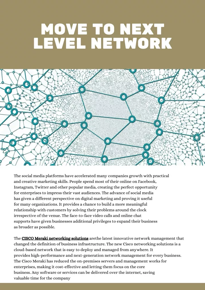 move to next level network