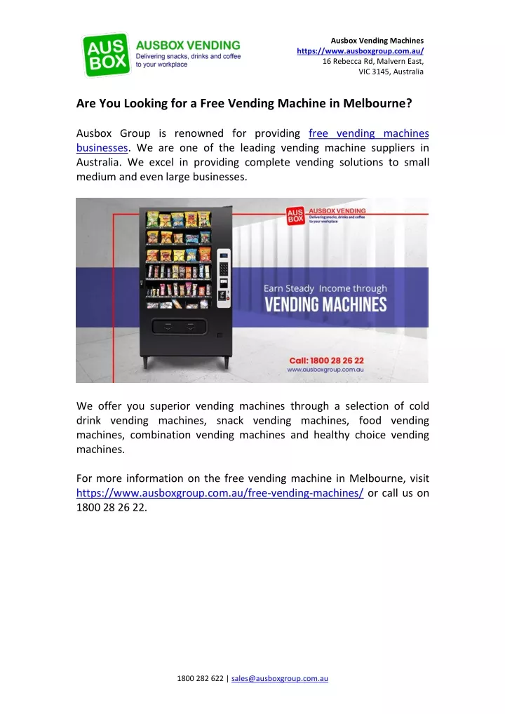 ausbox vending machines https www ausboxgroup