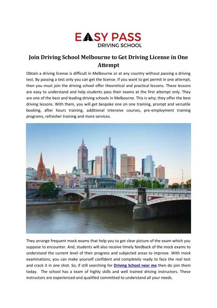join driving school melbourne to get driving