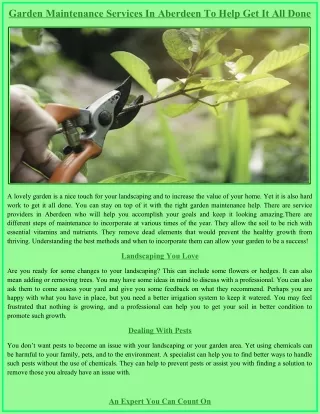 garden maintenance services in aberdeen to help