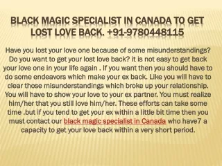 91-9780448115|Black magic specialist in Canada to get lost love back