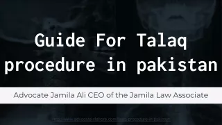 Talaq Procedure in Pakistan - Seek Advice About Talaq Certificate in Pakistan By Professionals