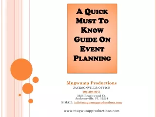 A Quick Must To Know Guide On Event Planning