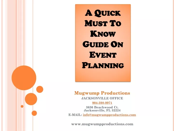 a quick must to know guide on event planning