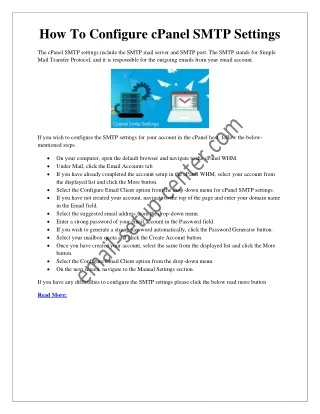 how to configure cpanel smtp settings