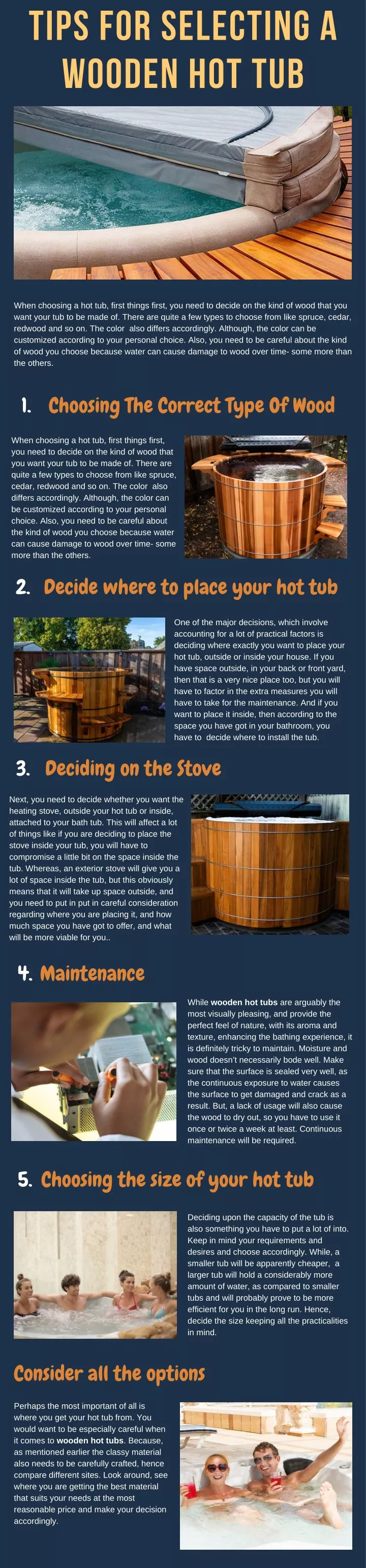 tips for selecting a wooden hot tub