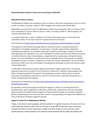 global maltodextrin market trends and forecast