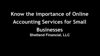 Know the importance of Online Accounting Services for Small Businesses