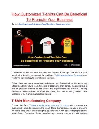 how customized t shirts can be beneficial