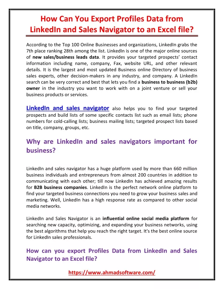 how can you export profiles data from linkedin