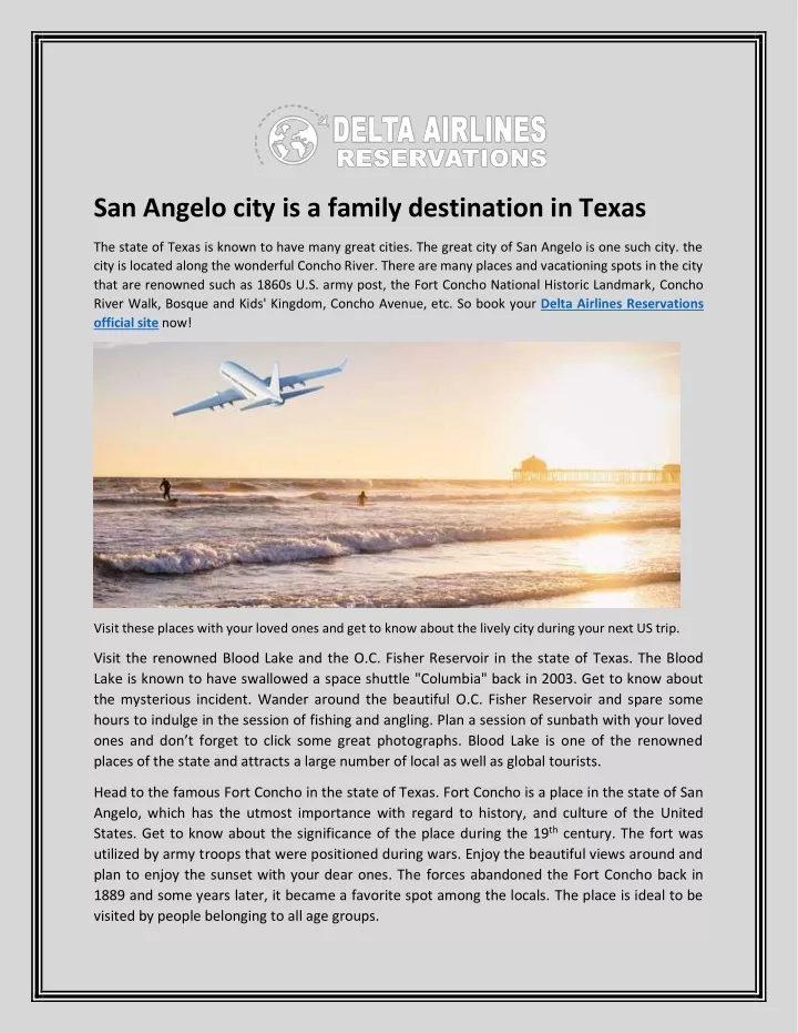 san angelo city is a family destination in texas