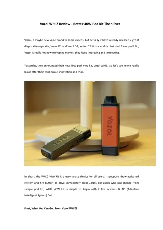 vozol whiz review better 40w pod kit then ever