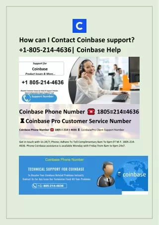 How can I Contact Coinbase support? ☎️ 1805≡214≡4636 ♜ Coinbase Helpline Number