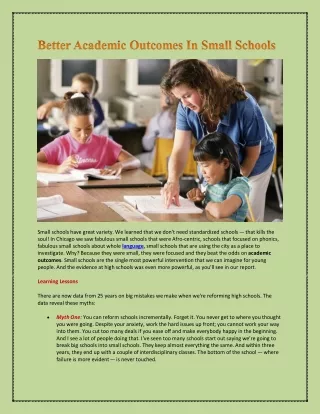 small schools have great variety we learned that