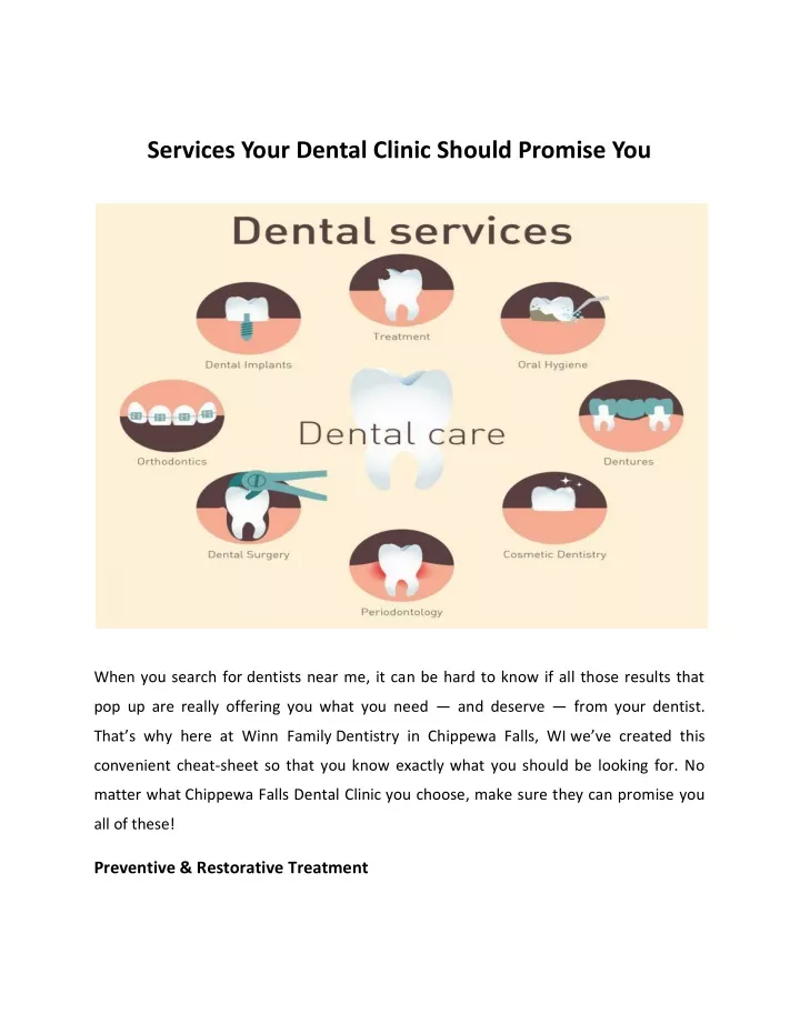 services your dental clinic should promise you